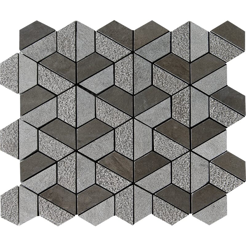Bosphorus Dokulu 3d Hexagon Limestone  Mozaik 10 3/8x12