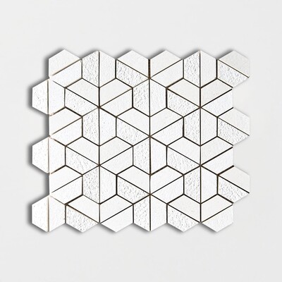 Champagne Textured 3d Hexagon Limestone Mosaic 10 3/8x12