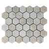Olive Green Textured Hexagon Limestone Mosaic 10 3/8×12 Image