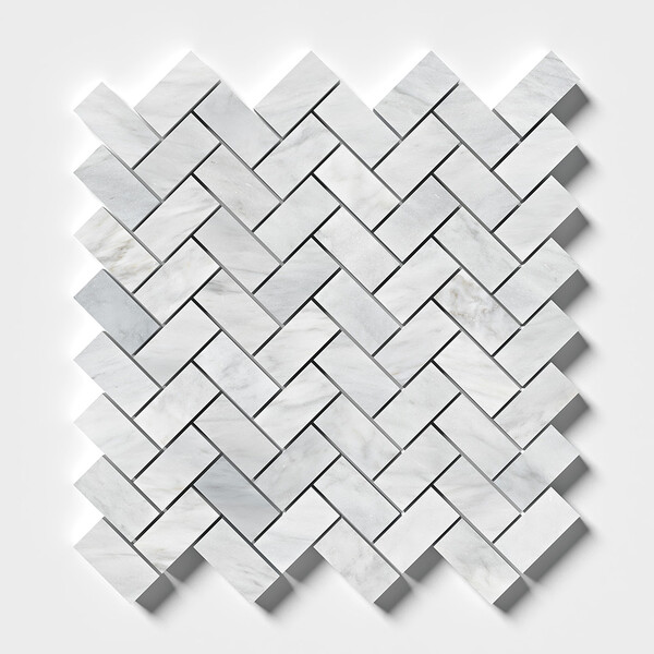 Avenza Honed Herringbone Marble Mosaic 12 1/8×13 3/8 Image