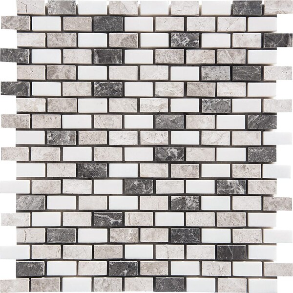 Granada Blend Polished 5/8×1 1/4 Marble Mosaic 12×12 Image