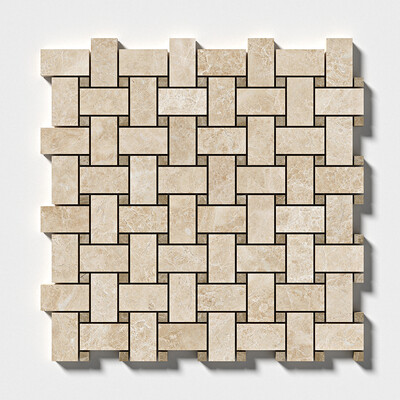 Cappuccino Polished Basket Weave Marble Mosaic 12x12