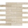 Ivory Vein Cut Honed Filled 1 1/4×6 Travertine Mosaic 12×12 Image