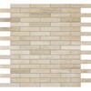 Elfenbeinfarbenes, gemasertes, geschliffenes und gefülltes Travertinmosaik (5/8×3 Zoll, 12×12 Zoll)