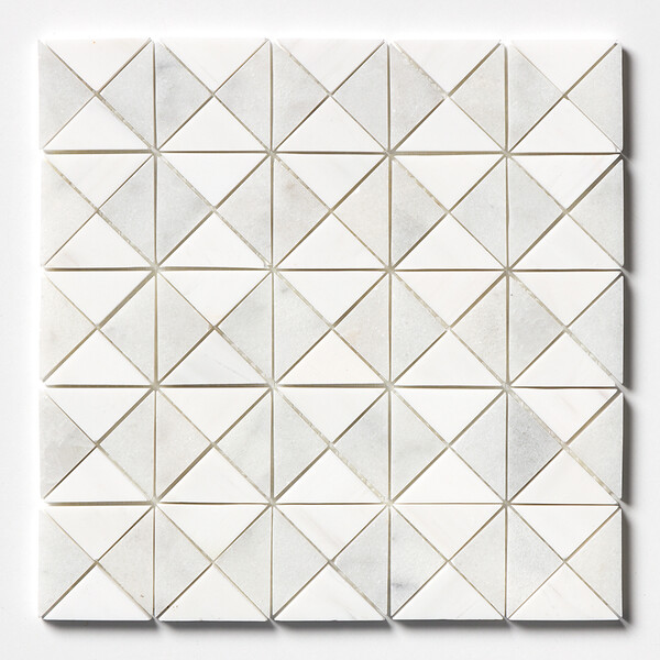 Avalon, Glacier, Snow White Multi Finish Devon Marble Mosaic 12 1/2×12 1/2 Image