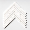 Snow White Honed Large Herringbone Marble Mosaic 12 7/8×8 9/16 Image