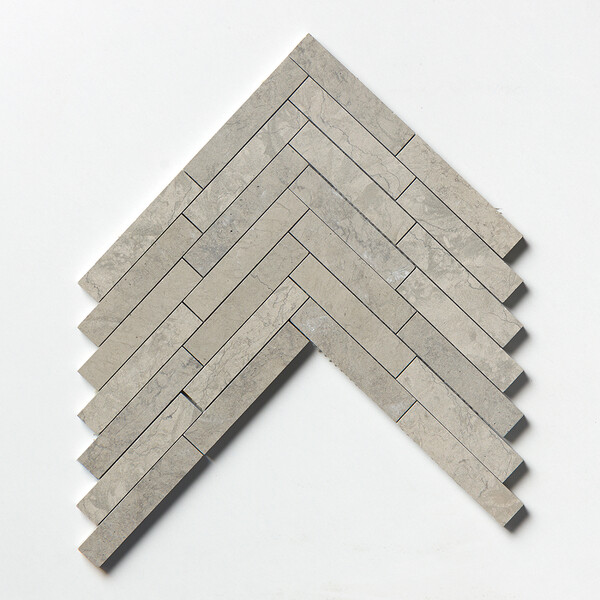 Britannia Honed Large Herringbone Limestone Mosaic 12 7/8×8 9/16 Image