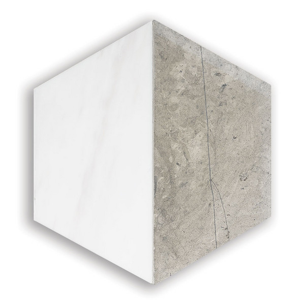 Britannia, Snow White Honed Mcm Hexagon 8 Marble Mosaic 8 Inch Image