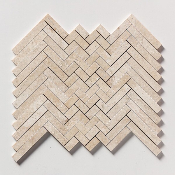 Diana Royal Honed Mixed Herringbone Marble Mosaic 16 5/6×12 1/16 Image