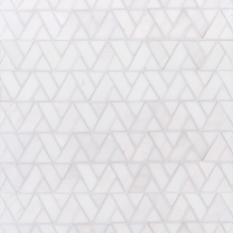Snow White Multi yüzey işlemi Monte Mermer Mozaik 12 3/8x12 3/8