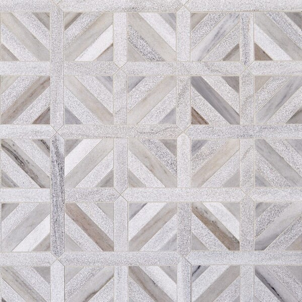Skyline Multi Finish Ponte Basket Marble Mosaic 14 13/16×14 13/16 Image