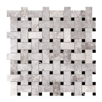 New Tundra Gray Honed Basket Weave Marble Mosaic 12x12