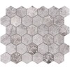 New Tundra Gray Honed Hexagon Marble Mosaic 10 3/8×12 Image