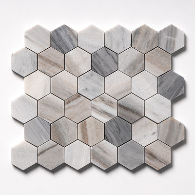 Skyline Polished Hexagon Marble Mosaic 10 3/8x12