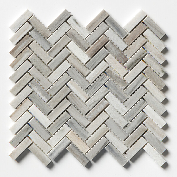 Skyline Honed Herringbone Marble Mosaic 12 1/8×13 3/8 Image