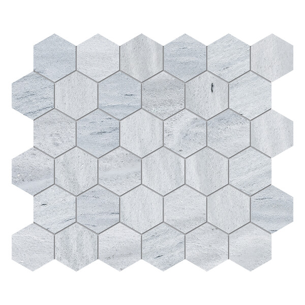 Neptune White Honed Hexagon Marble Mosaic 10 3/8×12 Image