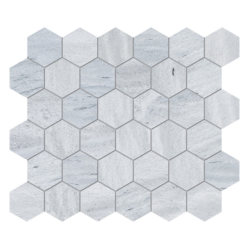 Neptune White Honed Hexagon Marble Mosaic 10 3/8x12