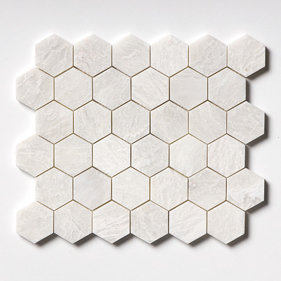 Iceberg Polished Hexagon Marble Mosaic 10 3/8x12