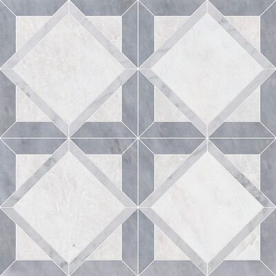 Iceberg, Avenza, Allure Multi Finish Kent Marble Mosaic 13 9/16x13 9/16