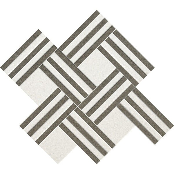 Champagne, Bosphorus Honed Maze Basket Limestone Mosaic 14 15/16×17 11/16 Image