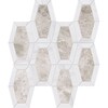 Silver Clouds, Snow White Multi Finish Lincoln Marble Mosaic 10 1/4×12 13/16 Image