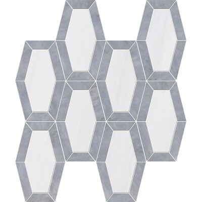 Snow White, Allure Multi yüzey işlemi Lincoln Mermer Mozaik 10 1/4x12 13/16