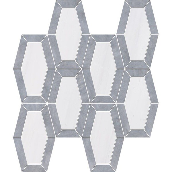 Snow White, Allure Multi Finish Lincoln Marble Mosaic 10 1/4×12 13/16 Image