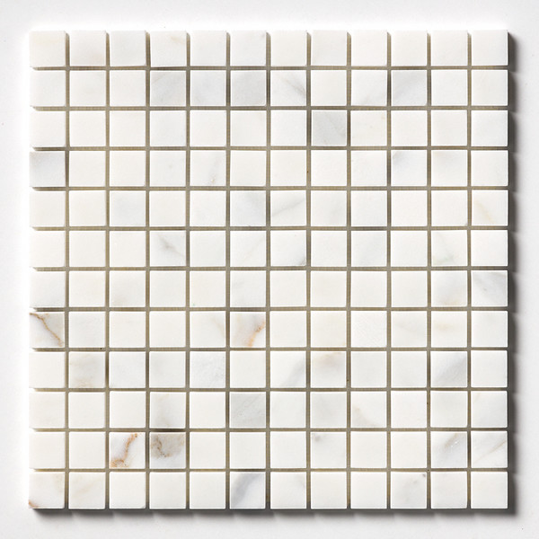 Calacatta Gold Royal Honed 1×1 Marble Mosaic 12×12 Image