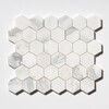 Calacatta Gold Royal Honed Hexagon Marble Mosaic 10 3/8×12 Image