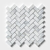 Calacatta Gold Royal Polished Herringbone Marble Mosaic 12 1/8×13 3/8 Image