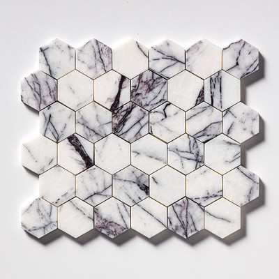 Lilac Honed Hexagon Marble Mosaic 10 3/8x12