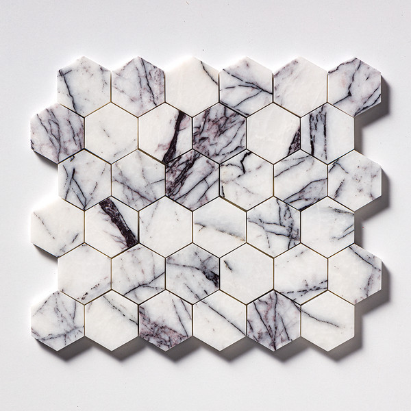 Lilac Honed Hexagon Marble Mosaic 10 3/8×12 Image