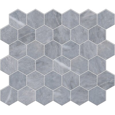 Allure Light Honed Hexagon Marble Mosaic 10 3/8x12