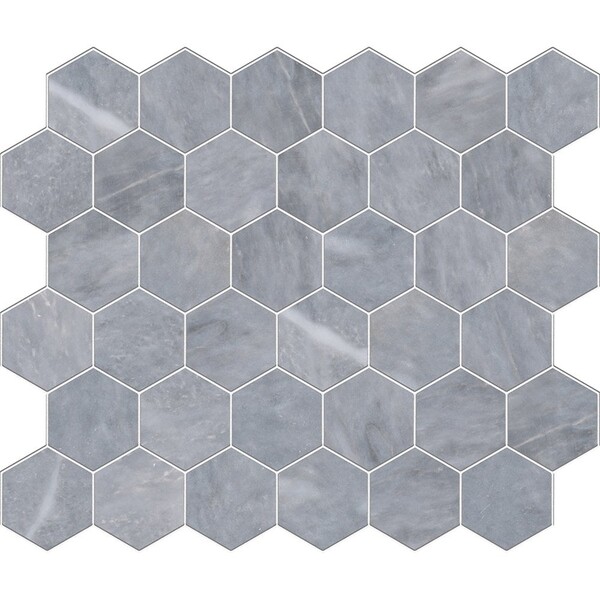 Allure Light Honed Hexagon Marble Mosaic 10 3/8×12 Image