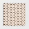 Champagne Honed Penny Round Limestone Mosaic 11 1/4×11 3/4 Image