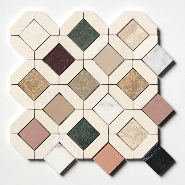 Blend Honed Louna Marble Mosaic 12 5/8×12 5/8 Image