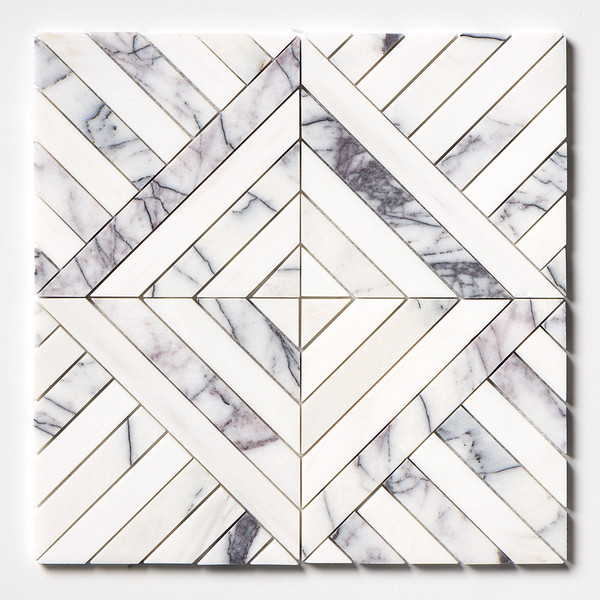 Lilac Honed Ponte Marble Mosaic 14 5/16×14 5/16 Image