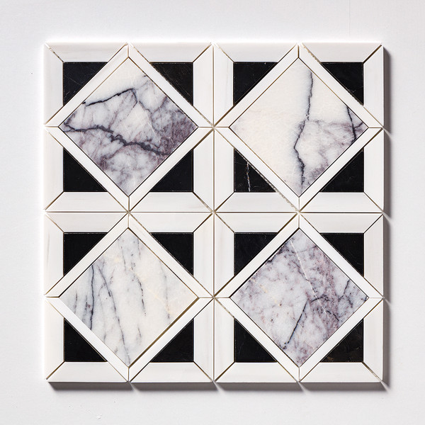 Lilac Honed Kent Marble Mosaic 13 9/16×13 9/16 Image