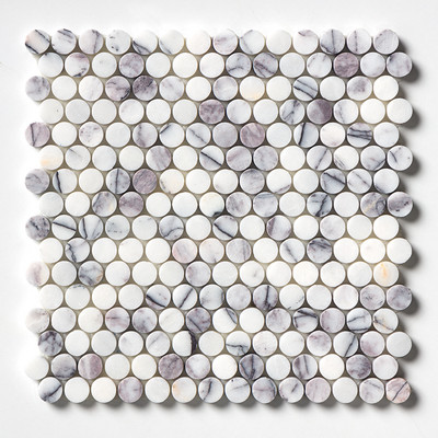 Lilac Honed Penny Round Marble Mosaic 12x12