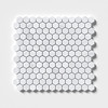 Bianco Dolomiti Classic Honed Hexagon Marble Mosaic 11 5/8×12 3/8 Image