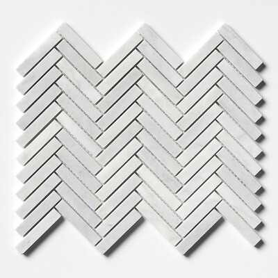 Avenza Honed Herringbone 5/8×3 Marble Mosaic 10 7/16×12 13/16 Image