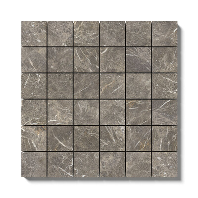 Silver Drop Honed 2x2 Marble Mosaic 12x12