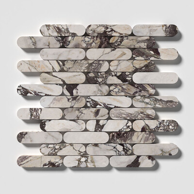 Calacatta Viola Honed Pill Marble Mosaic 12x12