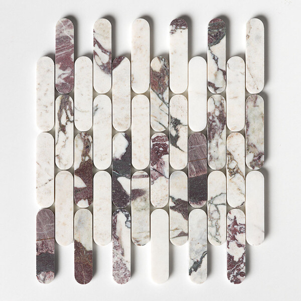 Calacatta Viola Honed Pill Marble Mosaic 12×12 Image