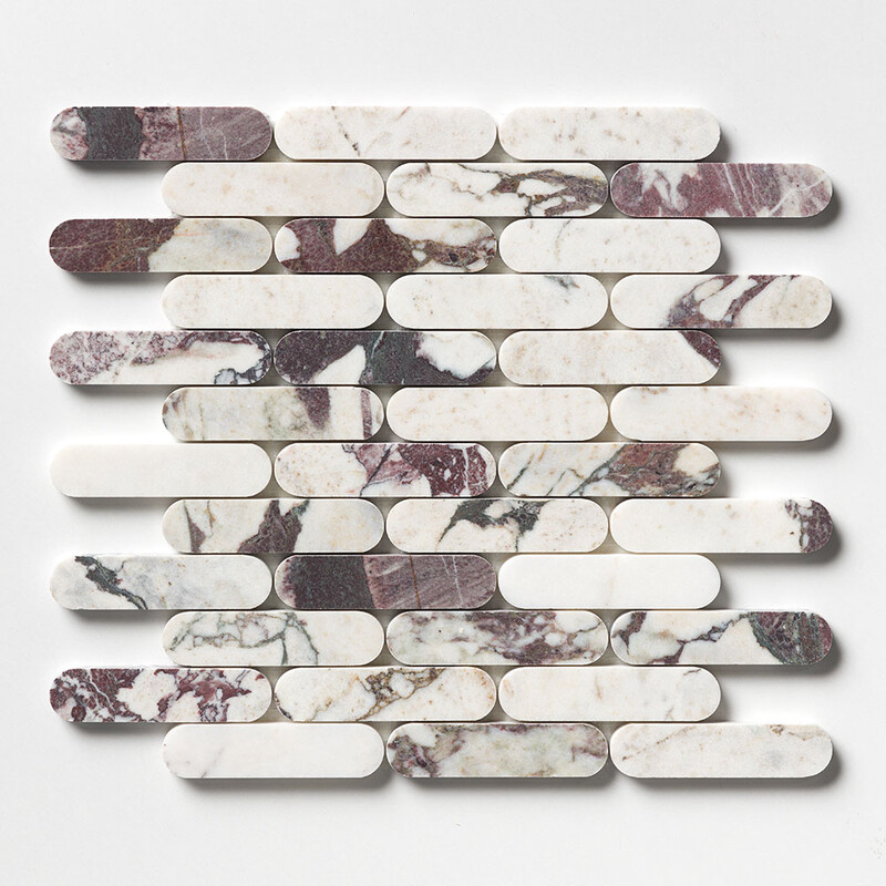 Calacatta Viola Honed Pill Marble Mosaic 12x12