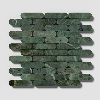 Verde Tia Honed Pill Marble Mosaic 12x12