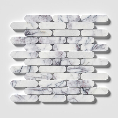 Lilac Honed Pill Marble Mosaic 12x12