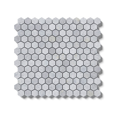 Diamond Blue Honed Hexagon 1x1 Marble Mosaic 12x12