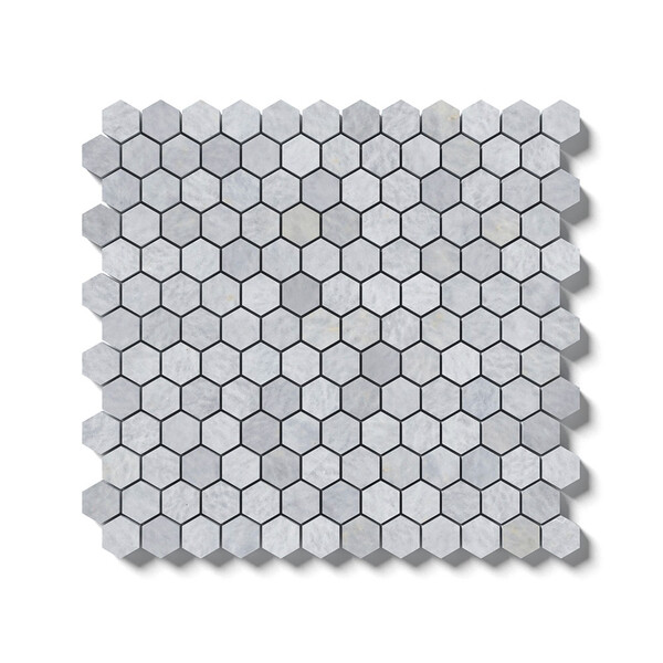Diamond Blue Honed Hexagon 1×1 Marble Mosaic 12×12 Image