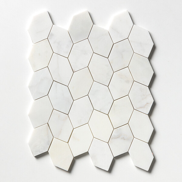 White Pearl Honed Autumn Leaf Marble Mosaic 11 13/16×13 9/16 Image